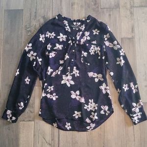 Ivanka Trump Women's Purple Floral Blouse - Size Medium